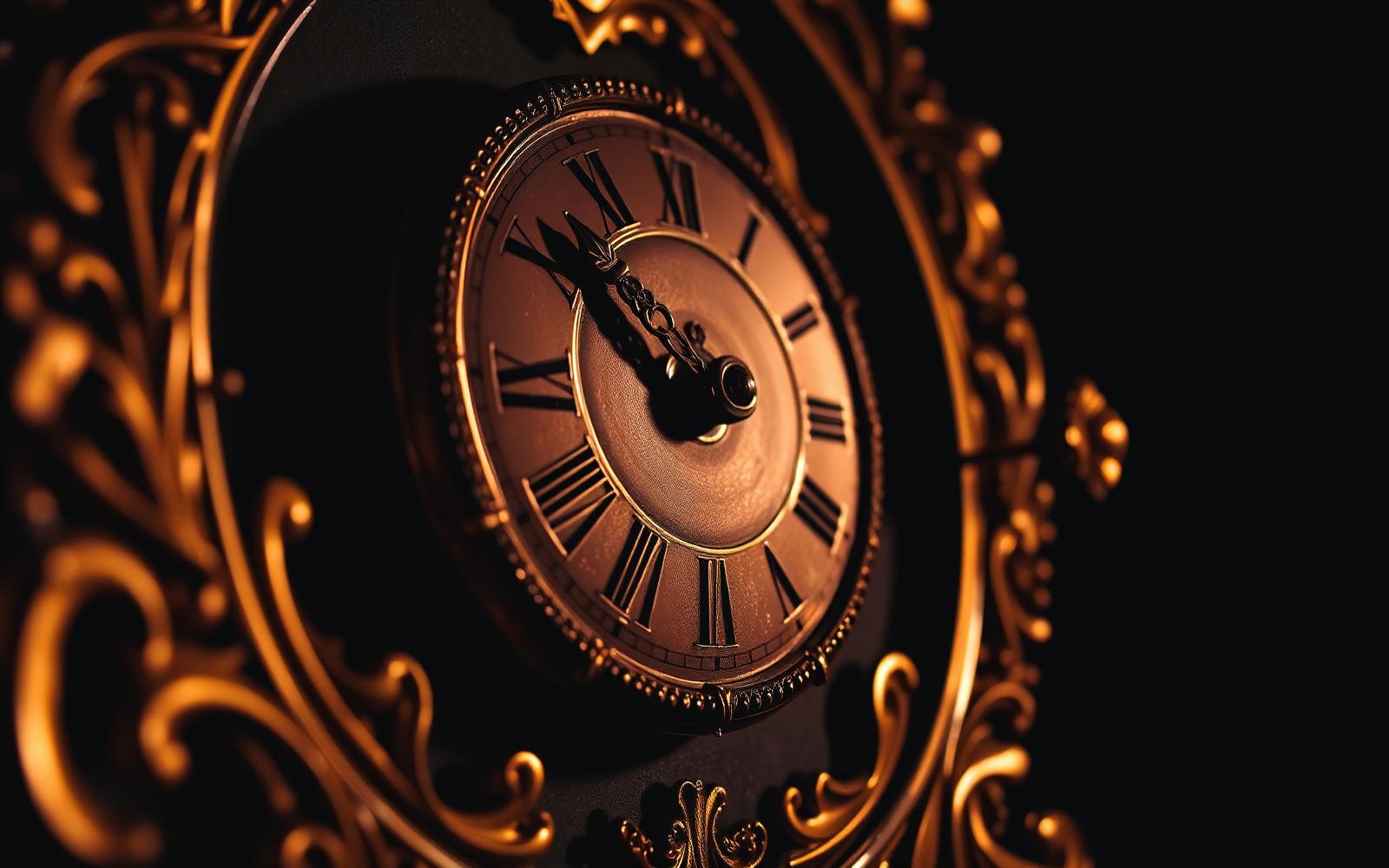 Pendule en bronze doré ancien